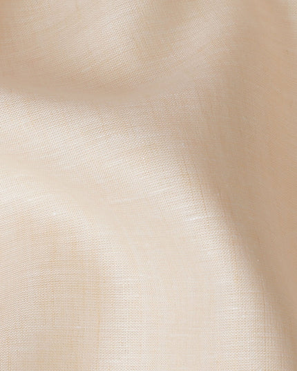 Light Peach Plain Premium Pure Linen Fabric - 60 Lea Quality, 140 cm Width-D19932