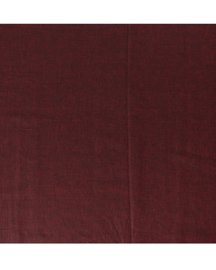 Deep Maroon Plain Premium Pure Linen Fabric - 60 Lea Quality, 140 cm Width-D19937