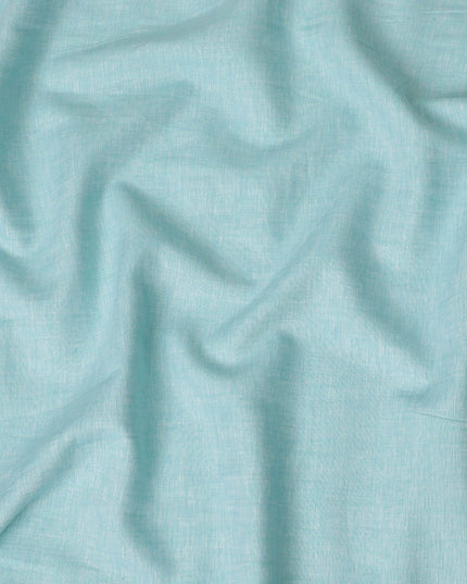 Sky Blue Plain Premium Pure Linen Fabric - 60 Lea Quality, 140 cm Width-D19938