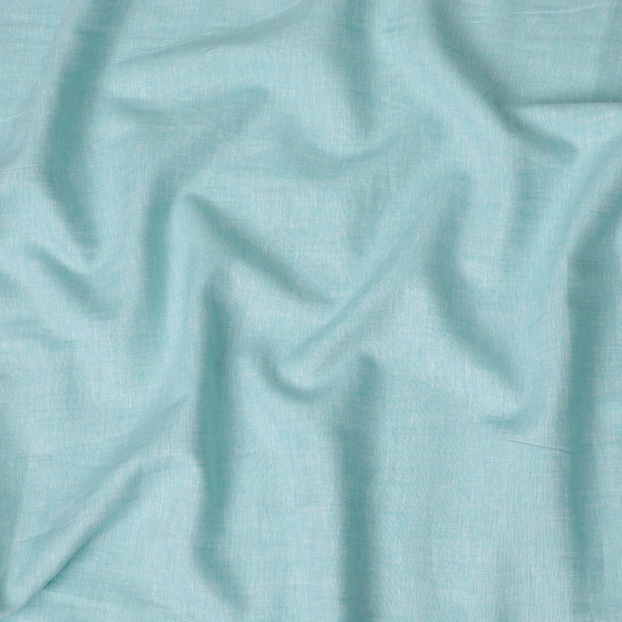 قماش كتان نقي ممتاز بلون أزرق سماوي - جودة 60 ليا، عرض 140 سم-D19938