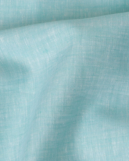 Sky Blue Plain Premium Pure Linen Fabric - 60 Lea Quality, 140 cm Width-D19938