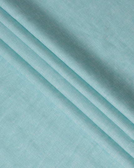 Sky Blue Plain Premium Pure Linen Fabric - 60 Lea Quality, 140 cm Width-D19938