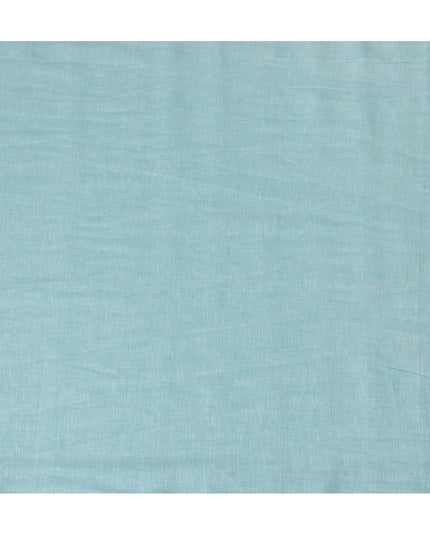 Sky Blue Plain Premium Pure Linen Fabric - 60 Lea Quality, 140 cm Width-D19938