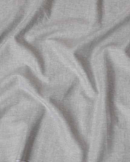 Light Grey Plain Premium Pure Linen Fabric - 60 Lea Quality, 140 cm Width-D19939