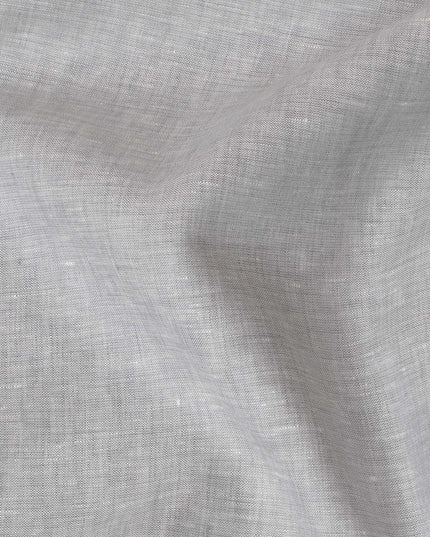 Light Grey Plain Premium Pure Linen Fabric - 60 Lea Quality, 140 cm Width-D19939