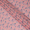 Pink Floral Embroidered Cotton Lawn Fabric - 110 cm Width, India-D19945