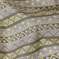 Grey and Yellow Geometric Cotton Lawn Fabric - 110 cm Width, India-D19950