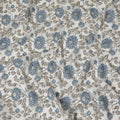 Blue and Grey Floral Cotton Lawn Fabric - 110 cm Width, India-D19952