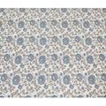 Blue and Grey Floral Cotton Lawn Fabric - 110 cm Width, India-D19952
