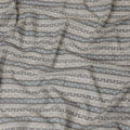Blue and Grey Geometric Cotton Lawn Fabric in stripe design - 110 cm Width, India-D19953