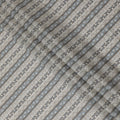 Blue and Grey Geometric Cotton Lawn Fabric in stripe design - 110 cm Width, India-D19953