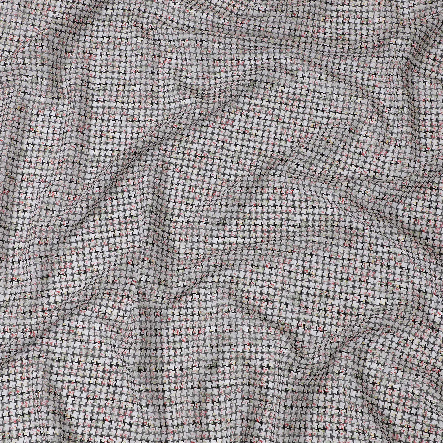 Uragiri Cotton Voile Fabric with jacquard, 110 cm Width, Multicolor Abstract Design-D19956