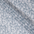Uragiri Cotton Voile Fabric with jacquard, 110 cm Width, White and Blue Leaf Design-D19957 Regal Fabrics