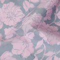Uragiri Cotton Voile Fabric with Jacquard, 110 cm Width, Pink and Grey Floral Design-D19960 Regal Fabrics