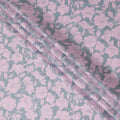 Uragiri Cotton Voile Fabric with Jacquard, 110 cm Width, Pink and Grey Floral Design-D19960 Regal Fabrics