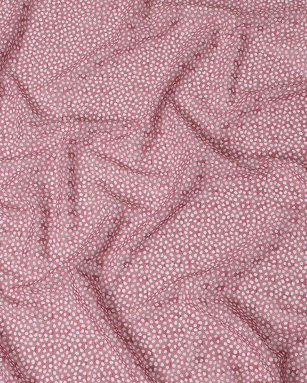 Uragiri Cotton Voile Fabric with Jacquard, 110 cm Width, Pink and White Dot Design-D19961