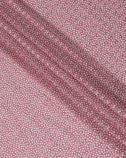 Uragiri Cotton Voile Fabric with Jacquard, 110 cm Width, Pink and White Dot Design-D19961