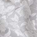 Uragiri Cotton Voile Fabric with Jacquard, 110 cm Width, White and Grey Floral Design-D19964 Regal Fabrics