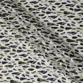 Uragiri Cotton Voile Fabric with Jacquard, 110 cm Width, White and Olive Abstract Design-D19965 Regal Fabrics