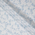 قماش اوراجيري قطن فوال مع جاكار، عرض 110 سم، تصميم زهور ابيض وازرق فاتح-D19966