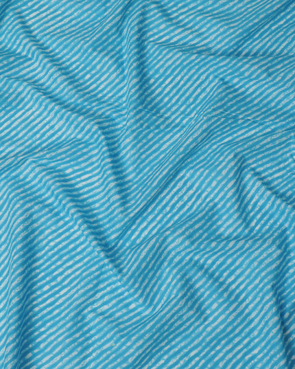 Vibrant Blue and White Striped Cotton Lawn Fabric - 110 cm Width-D19972