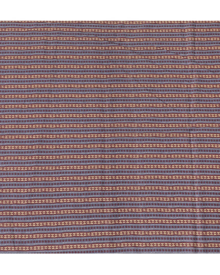 Vintage Maroon and Beige Striped Cotton Lawn Fabric - 110 cm Width-D19974