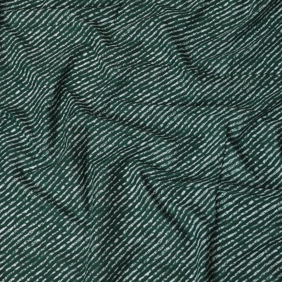 Forest Green and White Striped Cotton Lawn Fabric - 110 cm Width-D19975 - Regal Fabrics