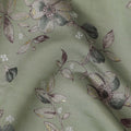 Sage Green and Mauve Floral Print Cotton Lawn Fabric - 110 cm Width-D19977