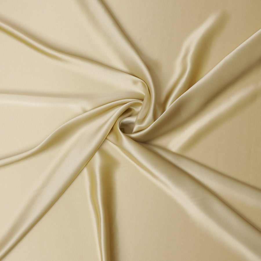 قماش ساتان حريري نقي كريمي أنيق، عرض 110 سم - 20077