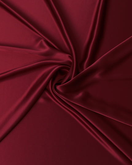 Rich Burgundy Pure Silk Satin Fabric, 110 cm Width-20051