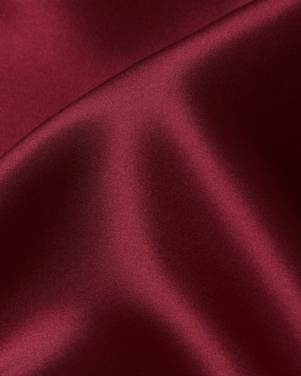 Rich Burgundy Pure Silk Satin Fabric, 110 cm Width-20051