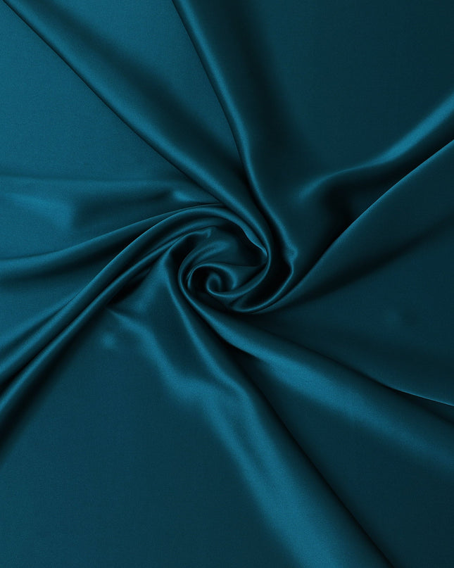 Sleek Teal Pure Silk Satin Fabric, 110 cm Width-20052