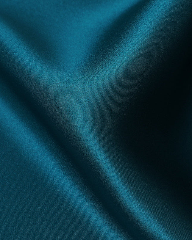 Sleek Teal Pure Silk Satin Fabric, 110 cm Width-20052