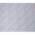 Sky Blue with Pink Floral Cotton Satin Fabric, 110 cm Width-20061 Regal Fabrics