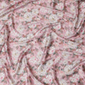 Soft Pink with White Floral Cotton Satin Fabric, 110 cm Width-20065 Regal Fabrics