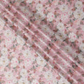 Soft Pink with White Floral Cotton Satin Fabric, 110 cm Width-20065 Regal Fabrics