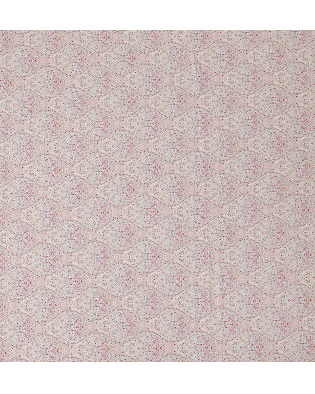 Vintage Ivory with Colorful Paisley Cotton Satin Fabric, 110 cm Width-20068 Regal Fabrics
