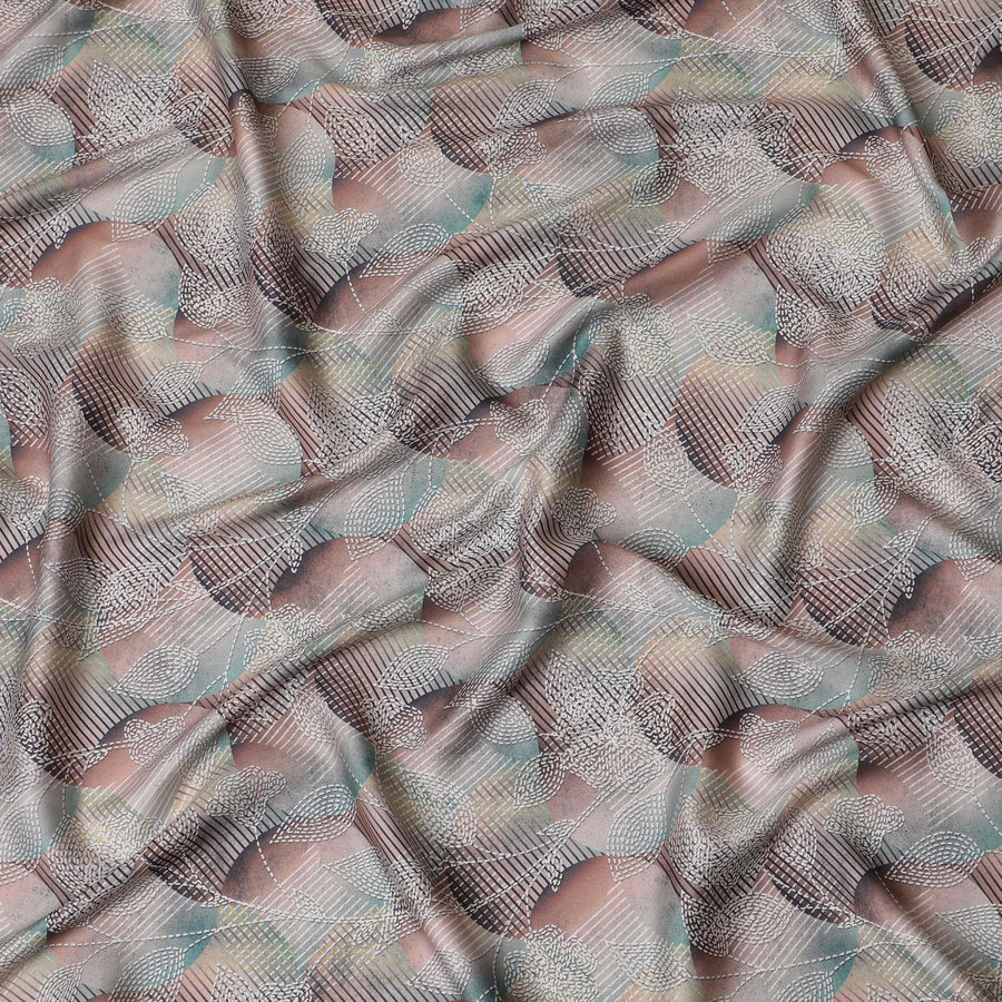 قماش جرافيت عصري مع قماش قطني ساتان هندسي، عرض 110 سم - 20072