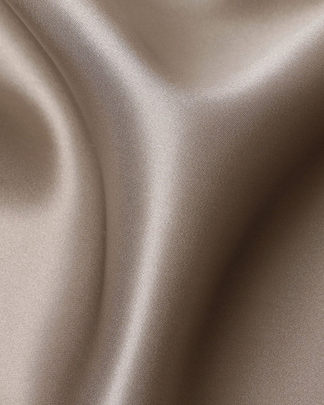 Classic Taupe Pure Silk Satin Fabric, 110 cm Width-20054