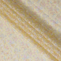 Golden Yellow Embroidered Silk Organza Fabric, Floral Design, 110 cm Width-D20104