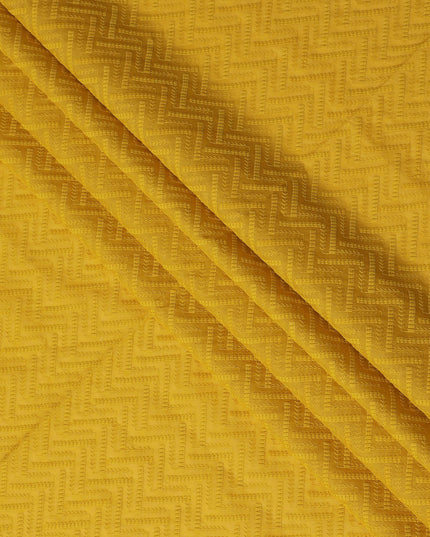 Sunshine Yellow Cotton Voile Fabric with Intricate Embroidery, 110 cm Width-D20112