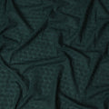 Deep Forest Green Cotton Voile Fabric with Embossed Leaf Design, 110 cm Width-D20113