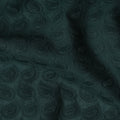 Deep Forest Green Cotton Voile Fabric with Embossed Leaf Design, 110 cm Width-D20113