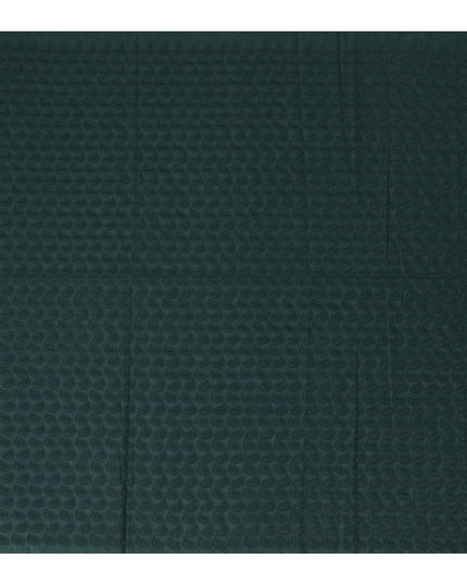 Deep Forest Green Cotton Voile Fabric with Embossed Leaf Design, 110 cm Width-D20113