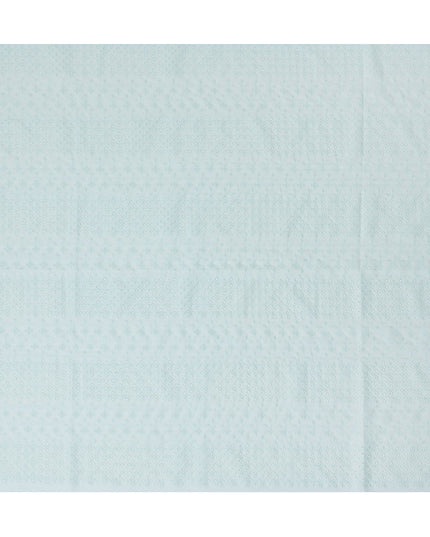 Sky Blue Cotton Voile Fabric with White Floral Embroidery, 110 cm Width-D20121