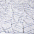 White Cotton Voile Fabric with Blue and Grey Floral Embroidery, 110 cm Width-D20127