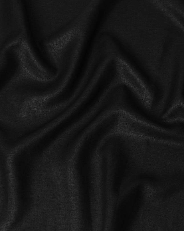 Premium Black Pure Linen Fabric, 60 Lea, 150 cm Width-D20128