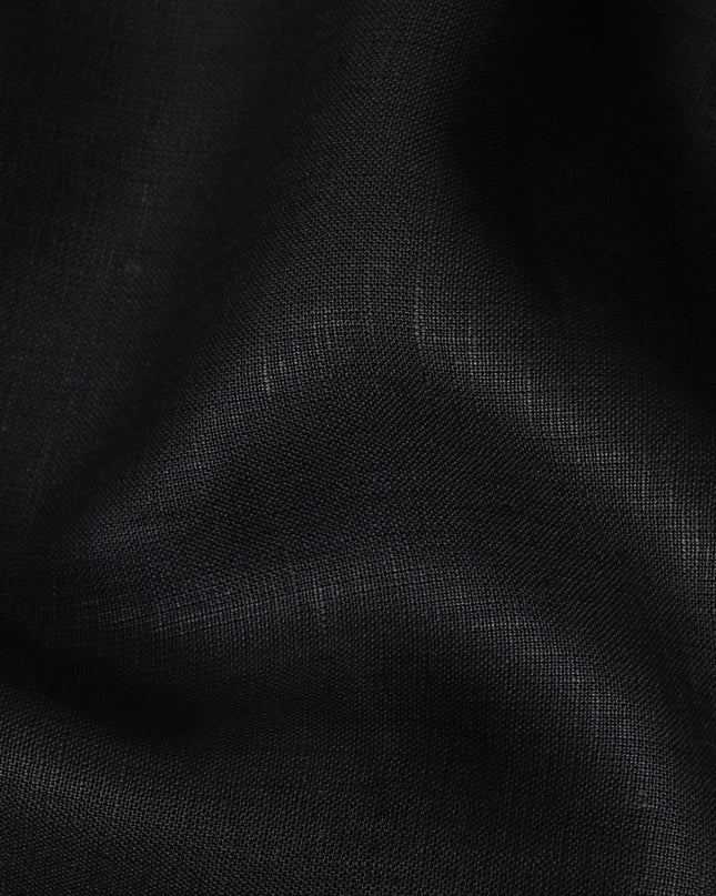 Premium Black Pure Linen Fabric, 60 Lea, 150 cm Width-D20128