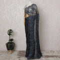 Elegant Midnight Blue and Black Chantilly Lace Fabric by the Yard - Premium French Two-Tone Design, 110 cm Width, 5.5 Meters-D20181 Regal Fabrics