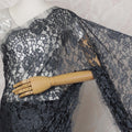 Elegant Midnight Blue and Black Chantilly Lace Fabric by the Yard - Premium French Two-Tone Design, 110 cm Width, 5.5 Meters-D20181 Regal Fabrics
